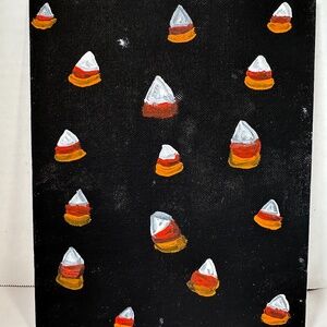 Hand-painted cute, sweet, candy corn Halloween painting